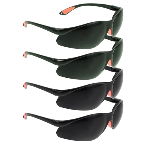 DEARMAMY 4 Occhiali Protettivi per Saldatura da Uomo in Plastica Resistente Agli Urti Occhiali di Sicurezza Anti-Schizzi Design a Equipaggiamento Leggero per Protezione Occhi in Lavori