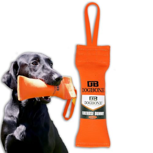 DogBone Firehose Dog Bumper for Hunting & Sporting Dog Training Perfect Floating Dummy for Water Retrieving & Fetch Ideal Canvas Alternative for Puppies or Adult Retrievers & Includes Throw Loop