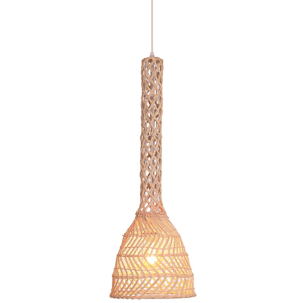 Lustres rustiques en rotin et luminaires suspendus pour table de cuisine