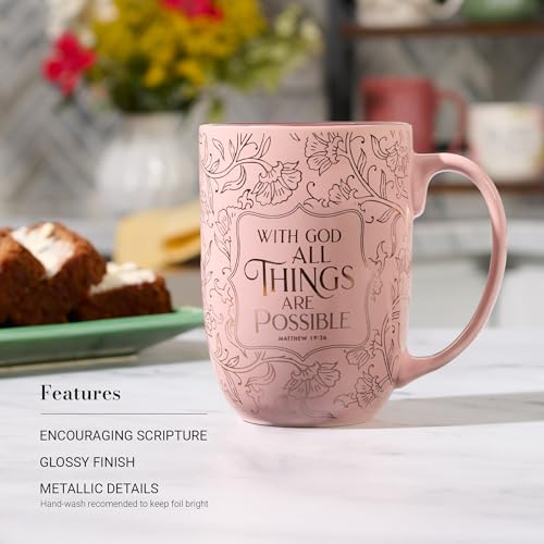 Image of Christian Art Gifts Large Ceramic Coffee Bible Verse Mug for Women