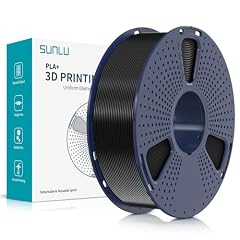 SUNLU PLA Plus 3D Drucker Filament, PLA+ Filament 1.75mm, sauber gewickeltes Filament, robustes 3D Filament, kompatibel mit 3D FDM Druckern, Maßgenauigkeit +/- 0.02 mm, 1kgSpule(2.2Pfund), Schwarz