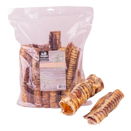 Quibropets Traquea de Ternera deshidratada, Chuches para Perros, Recompensas Naturales Sin Cereales, Snacks para Perros, Premios Deshidratados, 1 KG