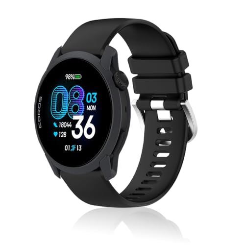 Correa para Smartwatch Coros PACE 4 de silicona negra miniatura 1