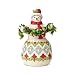 Enesco Jim Shore Heartwood Creek Snowman with String of Lights, 8.5", Multicolor