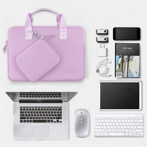Image of Hseok Laptop Sleeve 13.3-14 inch Case with Small Pouch, Neoprene Computer Bag Compatible with MacBook Neo /Pro 14 M5 /M4 /M3 /M2 /M1, Mac Air /Pro 13.3, XPS 14 and Most 13-14 inch Notebooks,L02P01