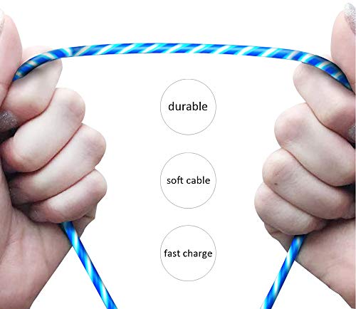 image for FLOKYU 6FT LED Charging Cable Visible Flowing Lights USB Charger Cable