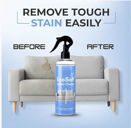 Image of Ecosoft Upholstery Cleaner 500 ml - Powerful, Fast-Acting, and Safe Fabric Stain Remover Spray for Sofas, Chairs, Car Seats, Cushions, Curtains, Mattresses, Fabric Car Interior