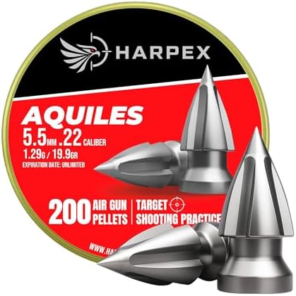 Aquiles Airgun pellets .22 Caliber 19.9gr Pointed Arrow-Head - 200ct