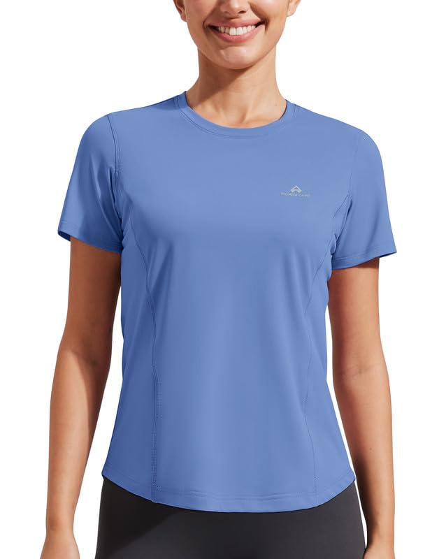 Tshirt Damen Schnelltrocknend Sport T Shirt für Damen Kurzarm Rundhals Einfarbig Laufshirt Oberteile Atmungsaktiv Funktionsshirt Yoga Top Black