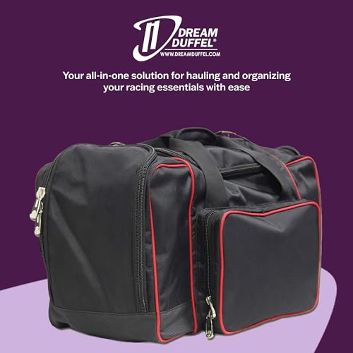 Dream Duffel Track Day Gear Bag, Race Gear Duffle with Helmet & Firesuit Storage, Removable Strap, & Multiple Pockets2