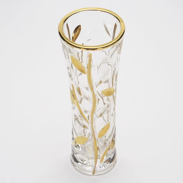 Amazon.co.jp: ガラス製 花瓶 一輪挿し おしゃれ ミニ ゴールド