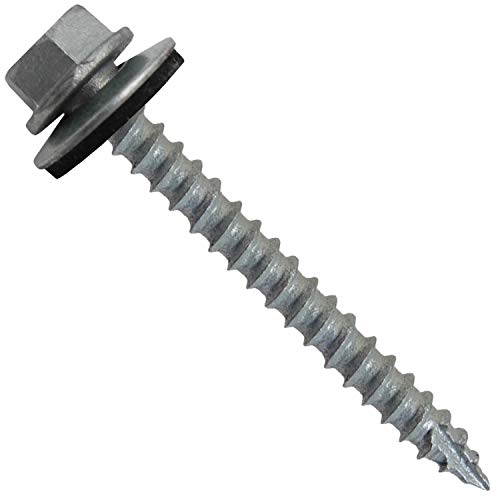 14 x 2-1/2" NO Paint Metal Roofing Screws - Hex Washer Head- Self-Starting/Tapping - EPDM Washer. 1 x 250 Count Bag - 250 Screws by Jake Sales - Used condition - US$27.48