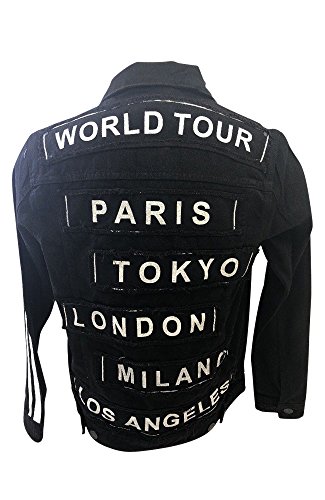 Victorious Mens Distressed Denim Jacket 