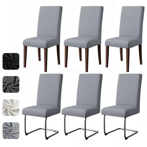 GFCC Housse de Chaise Lot de 6 Extensible Housse Chaise Salle à Manger pour Hôtel Banquet Restaurant Decoration,Pavec Bande Élastique pour Un Ajustement...