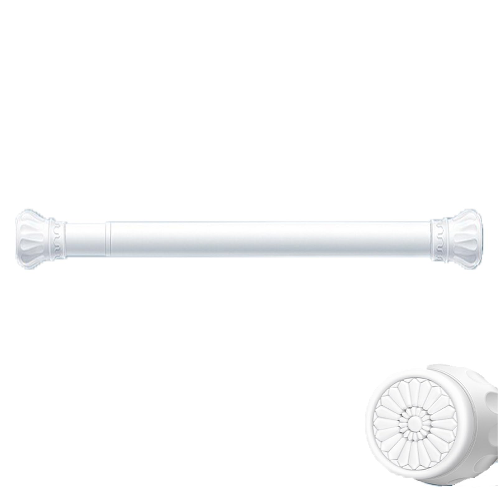 Duschvorhangstange Bohrfrei Verstellbar, 70-400 Cm Teleskopstange | Rutschfeste Silikonkappe 3,3 Cm Durchmesser Integrierte Feder mit Zugringen, Kohlenstoffstahl für Bad(330-400cm/129-157in)