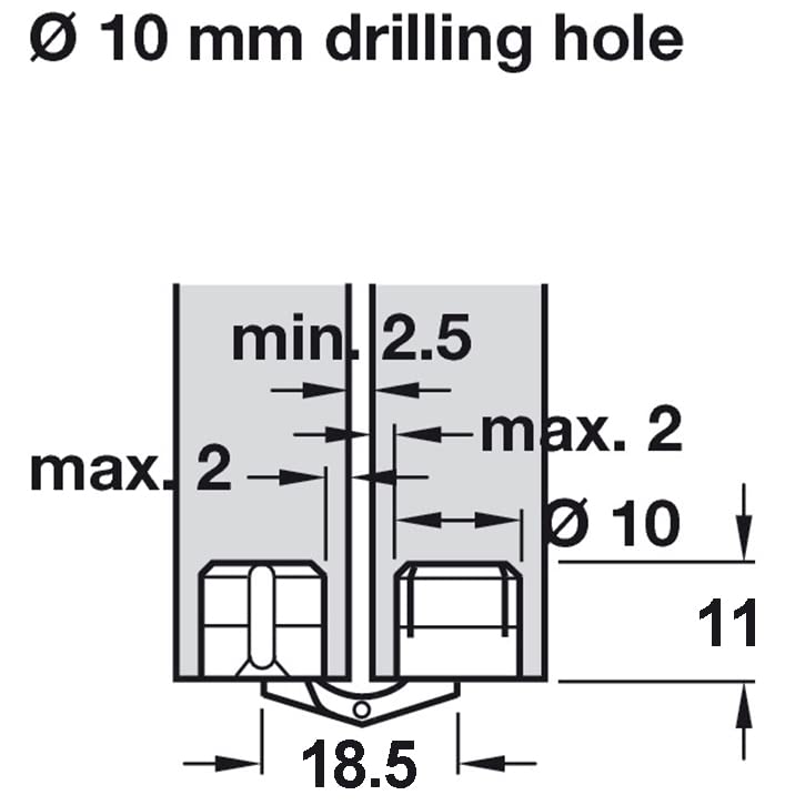 GEFONG Mini Cylindrical Barrel Hinge 10mm for Cabinet Door Panel Connection Small Box DIY Hand Craft Brass Matt Concealed Hinges 180 Degree Opening Angle Pack of 8 Pcs - Image 2
