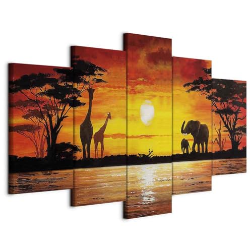 Quadro su tela Strutturata, Misura: di circa 200x100 cm - 5 pezzi (40x60 40x80 40x100 40x80 40x60) cm (LxA). Perfetto per abbellire la tua casa con stile e personalità. Un'aggiunta funzionale e decorativa per ogni ambiente domestico