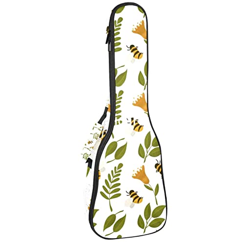 Housse de transport pour ukulélé ténor et soprano imperméable avec motif feuilles