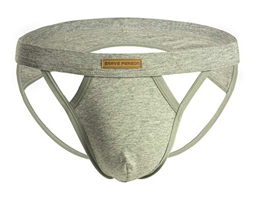 TESOON Sexy Jockstraps for Men Cotton Low Rise Sexy Thong Underwear Gray