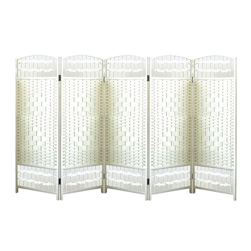 Cloison de séparation blanche à 5 panneaux : paravent pliable de 120 cm pour studio