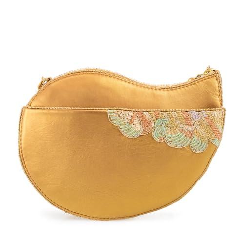 Mary Frances Down By the Sea Beaded Crossbody Handbag Shell Evening Bag with Removable Chain Strap, Multicolor2