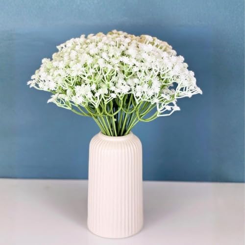 Image of SATYAM KRAFT 80 Pcs Artificial Baby's Breath Flowers (Gypsophila) Bouquet for Gifting, Home Decor, Bedroom, Table Centerpiece, DIY Craft, Wedding Decoration (28.5 cm, Without Vase)
