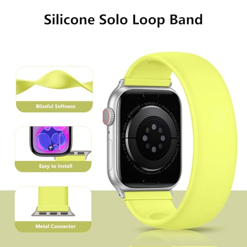 Silicone Solo Loop Band Compatible with Apple Watch Band 40mm 41mm 42mm 38mm 44mm 45mm 46mm 49mm Women Men, Stretchy Soft Sport Elastic Strap for iWatch Series 11 10 9 8 7 6 5 4 3 2 1 SE Ultra by WTUNE - Used condition - Image 3
