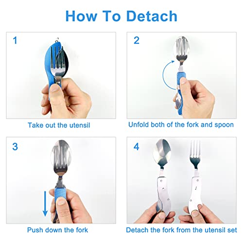 5-Pack-Camping-Utensils-4-In-1-ForkSpoonKnifeBottle-Opener-Portable-Camping-Flatware-Detachable-Stainless-Steel-Backpacking-Cutlery-for-Hiking-Survival-Camping-Travel