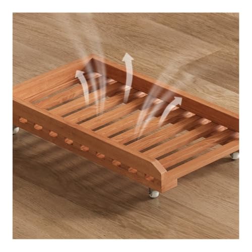 Soporte para torre de computadora CPU Soporte de oficina estante de almacenamiento portátil con ruedas para disipación de calor (Marrón) miniatura 3