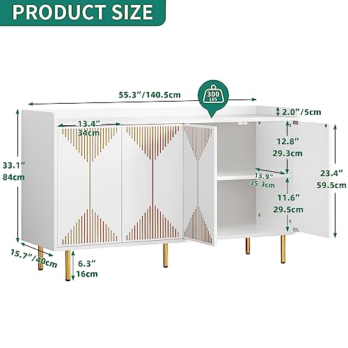 YITAHOME-Storage-Cabinet-55-Modern-Sideboard-Buffet-Kitchen-Cabinet-with-Carved-Design-Doors-Coffee-Bar-Hutch-Cabinet-300-lbs-Capacity-for-Hallway-Entryway-Kitchen-or-Living-Room-White