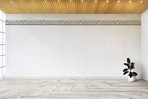 Dundee Deco Ddazbd9018 Peel And Stick Wallpaper Border - Kids Mustard Yellow Birds On Vine Wall Border Retro Design, 15 Ft X 7 In (4.57M X 17.78Cm), Self Adhesive #TOP2