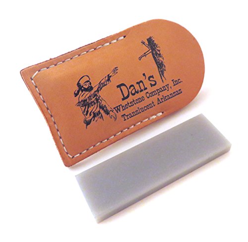 Genuine Arkansas Pocket Knife Sharpening Stone in Pouch