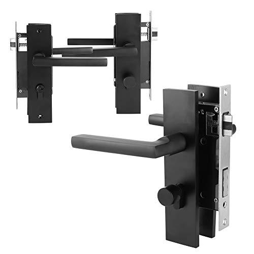 Haofy Türgriff Set, Space Aluminium Schlafzimmer Türschloss Home Security Schlafzimmer Griffschloss mit Schlüssel Schraube Schwarz