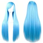 Gairyan – Gairyan Perücke Blau mit Pony Lang Glatt Anime Cosplay Perüc