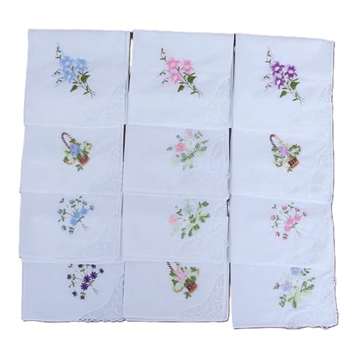 Mouchoirs en dentelle florale en lot de 6 pour sublimer un mariage ou un baptême