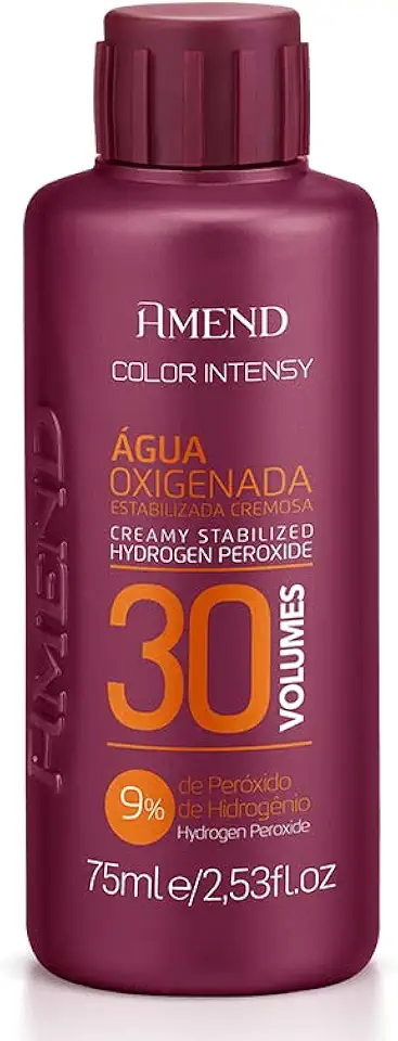 Água Oxigenada Cremosa Amend Color Intensy, Descolore E Auxilia No Tingimento Dos Cabelos, Uso Profissional, Promover A Oxidação Nos Processos De Coloração Ou Descoloração (30 volumes, 75ml)