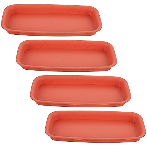 4pcs Flower Pot Tray Plastic Plant Pot Saucers Planters for Indoor Plants Rectangular Planter Tray Rectangular Planter Saucers Gardening Plant Base Plant Plate Nonporous With Basin