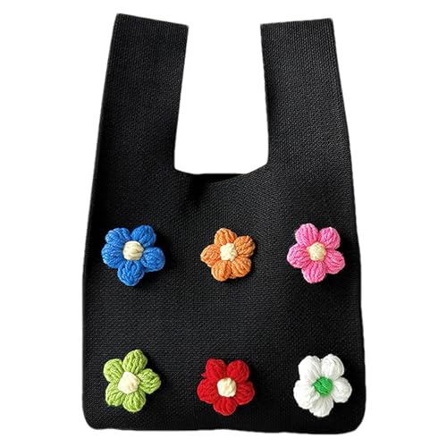 Bolso tote pequeño de ganchillo para mujer, bolso de muñeca tejido a mano, bolso tipo funda con nudo miniatura 2