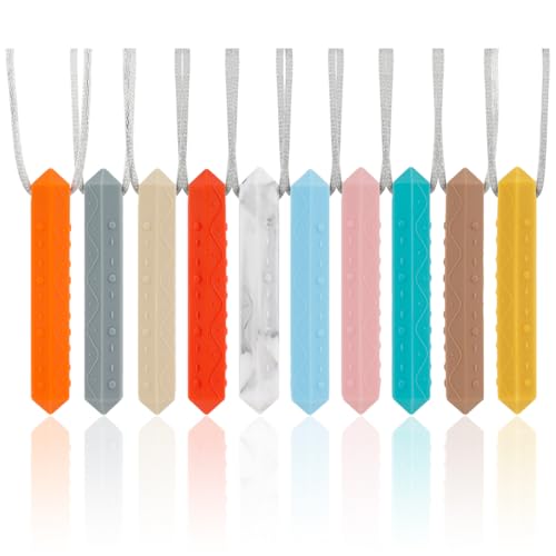 Jouets Fidget pour TDAH, 10 Pièces, Ensemble Anti-Stress pour Enfant et Adulte, Collier à Mâcher pour Autisme