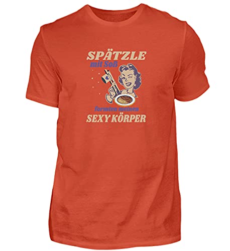 T-shirt Spätzle sauce homme XXL coupe ample couleur orange confortable