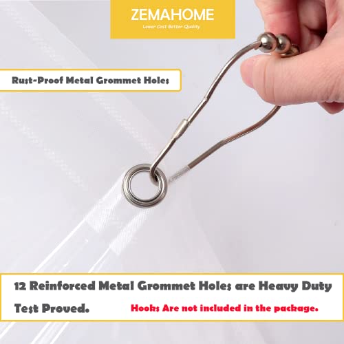 Image of ZEMAHOME 4 Pack PEVA Plastic Shower Curtain Liner Premium Light Weight 72 inch x 72 inch Clear Bathroom Shower Showroom Curtain Liner with Rustproof Metal Gromments and Weighted Magnet