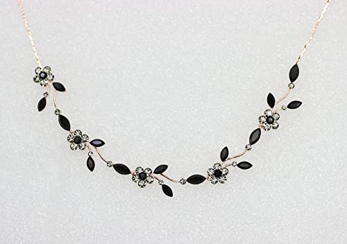 Image of Faship Gorgeous Rhinestone Crystal Floral Necklace Earrings Set