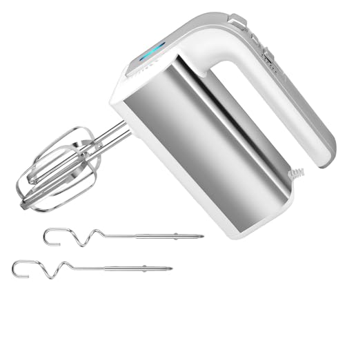 SOKANY 800 W Stainless Steel Hand Mixer, Electric Whisk 5 Speeds Plus Turbo Function, Mixer Hand...