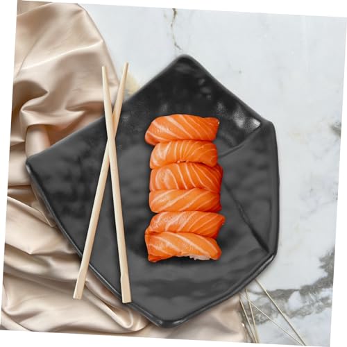 Plato sushi decorativo melamina negro 23x19x5 cm miniatura 2