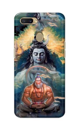 Image of PRINTFIDAA Printed Hard Back Cover Case for Oppo A7 | Oppo A5s | Oppo A12 | Oppo A11k | Oppo A12s Back Cover (Lord Shiva and Hanuma) -112