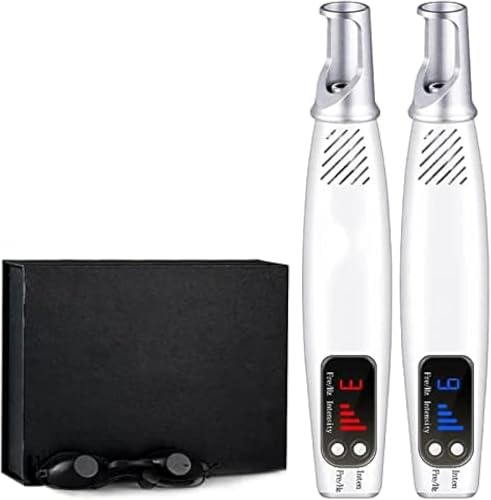 GFYWZ Picosegundo Lápiz Láser Peca Cicatriz Eliminación De Tatuajes Máquina De Eliminación De Lunares con Pantalla LCD Máquina para Blanquear La Piel Belleza con 9 Modos, 4 Niveles, Luz Azul,Luz Roja