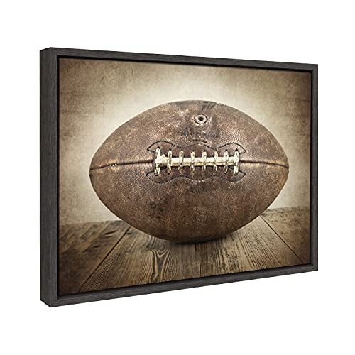 DesignOvation Sylvie Vintage Football Framed Canvas Wall Art by Shawn St. Peter, 18x24 Gray, Traditional Sports-Themed Home Decor - Image 5
