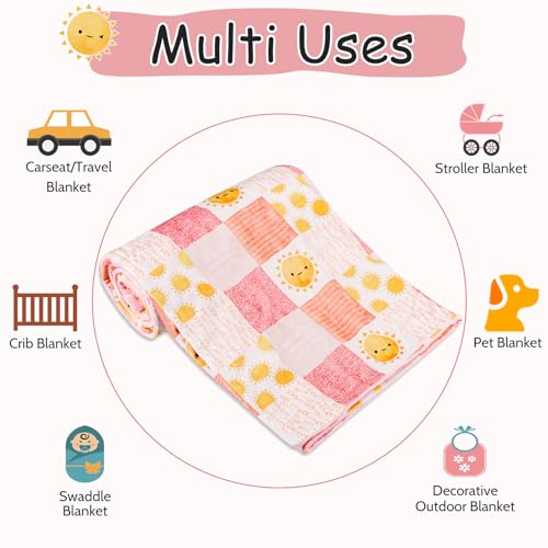 Image of Baby Blanket for Boys Girls, Super Soft Double Layer Mink Blankets with Dotted Backing, Lattice Sun Toddler Newborn Nursery Bed Blanket, Multicolor Printed Blanket, 30 X 40 Inches