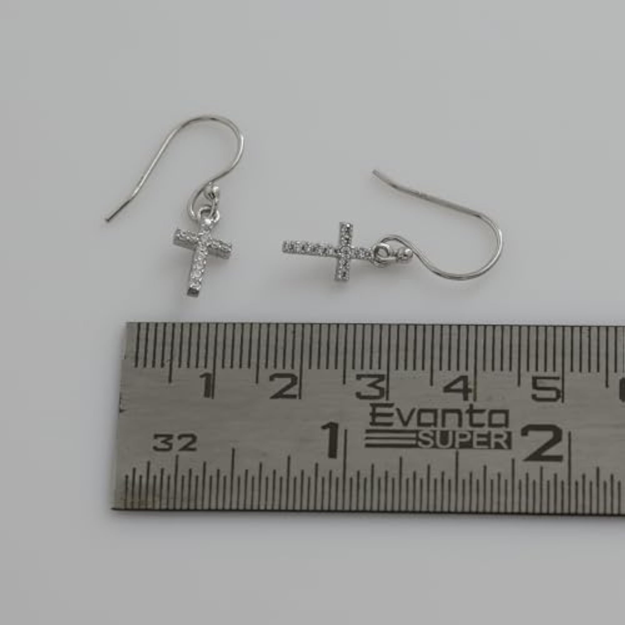 925 Sterling Cross Earrings for Women, Elegant Christian Symbol