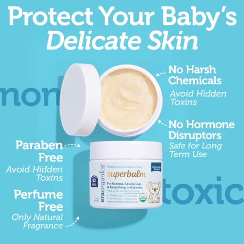 Image of Superbalm USDA Organic Healing Ointment for Baby Eczema & Cradle Cap - 8oz | 100% Natural Soothing Superfood Cream for Toddler & Kids - Eczema, Cradle Cap, Baby Acne & Rashes - Non-Toxic, Fragrance-Free